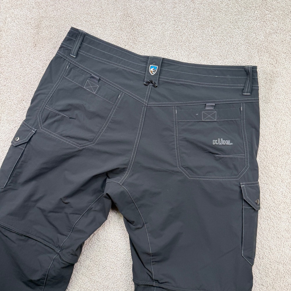 KUHL Mens 38x32 Renegade Convertible Stealth Pants Charcoal Gray Cargo